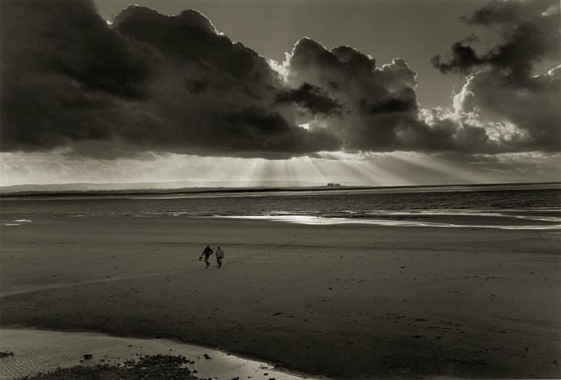 Fishermen collecting worms, Hinkley Point, Somerset