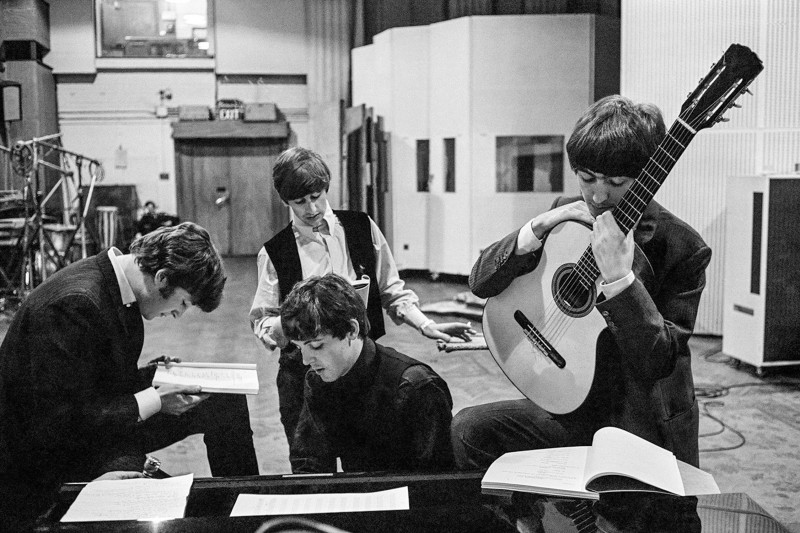 The Beatles in EMI (later Abbey Road) Studios. London, England. 1964 © David Hurn