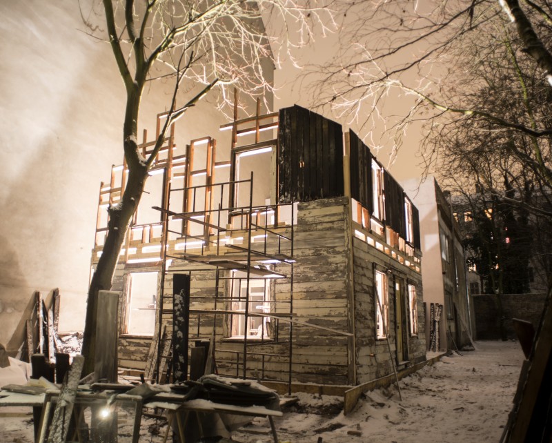 Rosa Parks'House during reconstruction in Berlin, photo-copyright Fabia Mendoza
