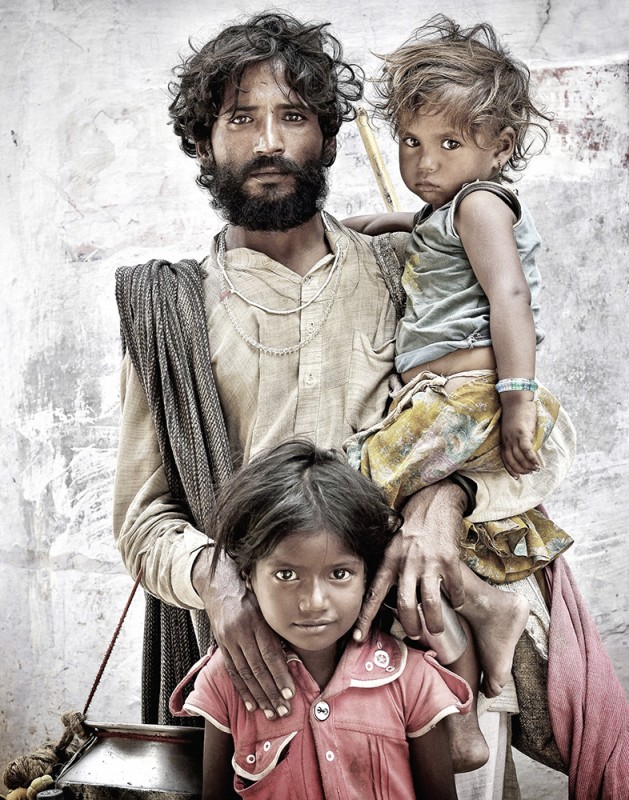 Portrait eines Bettlers, Indien 2013