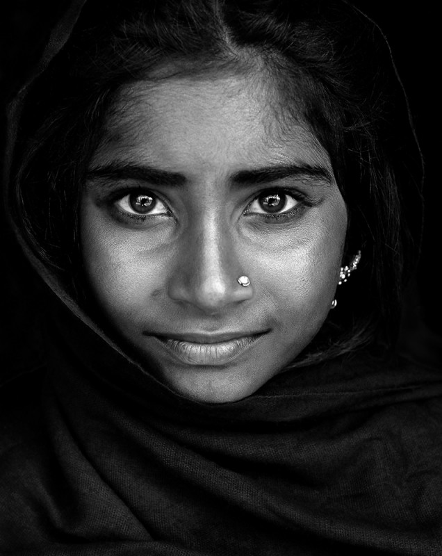 Portrait eines Gypsie Mädchens, Indien 2014