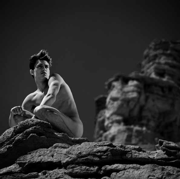 7_Greg Gorman_Aaron on Rock, Red Rock Canyon, 1991_copyright Greg Gorman