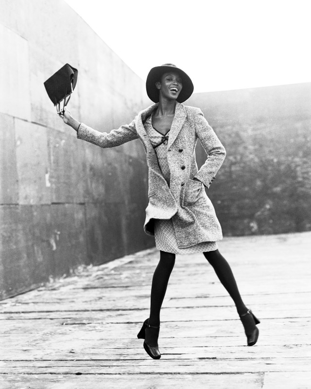 Naomi Campbell (jumping), Montauk, NY, American Vogue, 1996