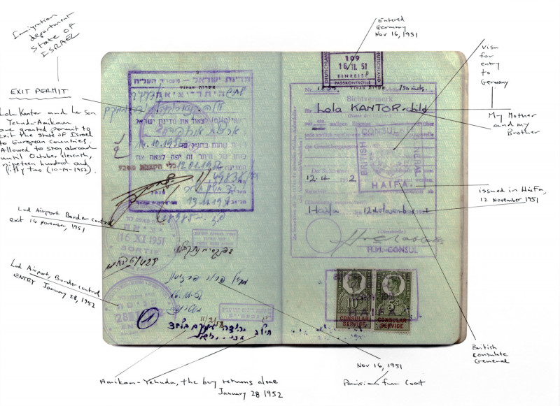 05_Passport_1951_handwritten commentary on the photograph by Loli kantor